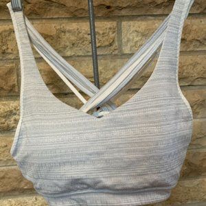 Athleta Transcendence sports bra light gray size L